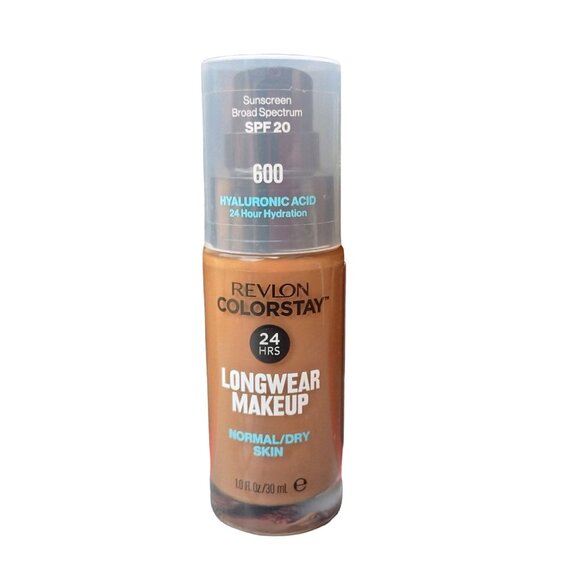 Revlon ColorStay Longwear Makeup 600 Cinnamon SPF 20 For Normal/Dry Skin 24HR Hy - Picture 9 of 10